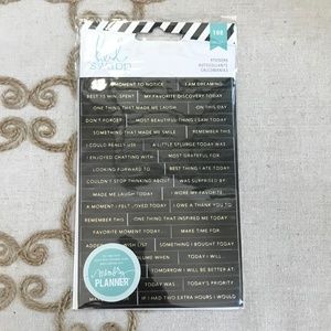 Scrapbooking Heidi Swapp Stickers Memory Planner Lined Phrases Black & White